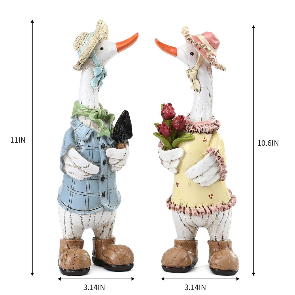 Couple Duck Garden Decor Statue (Set of Two)