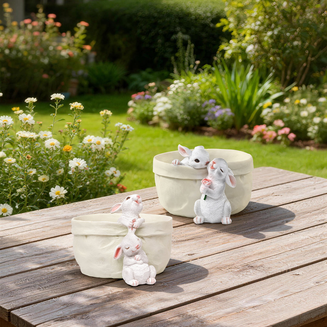 Rabbit Flower Pot Cartoon Garden Decor Pot 5.2‘’