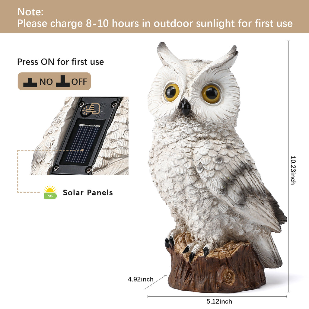 Owl Garden Decor Statue with Solar Light