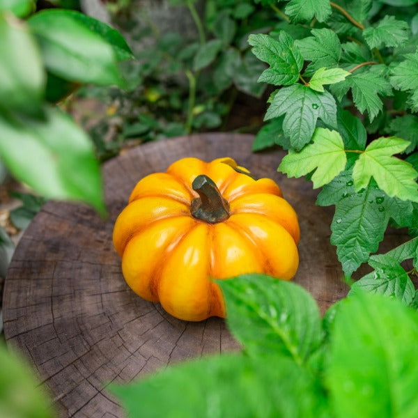 Halloween Pumpkin Garden Decor Statue with Solar Light 4.7‘’