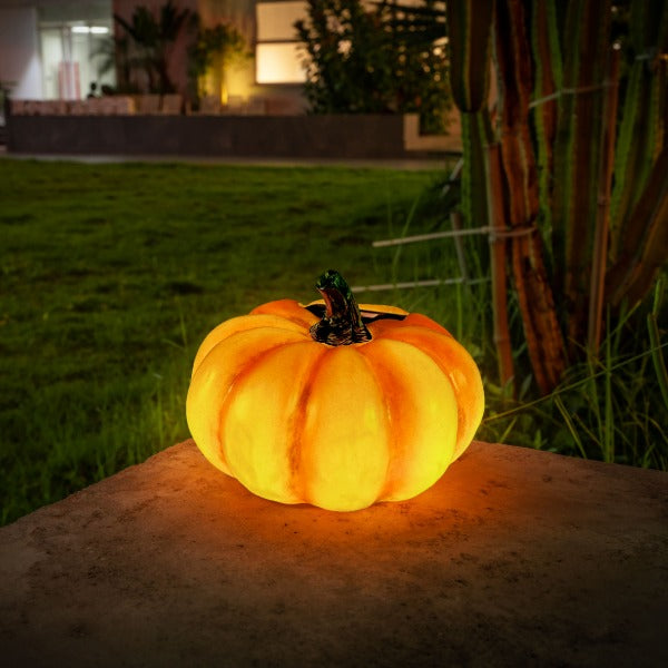 Halloween Pumpkin Garden Decor Statue with Solar Light 4.7‘’
