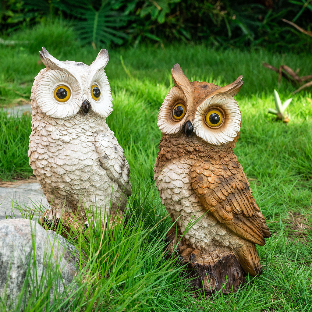 Owl Garden Decor Statue with Solar Light