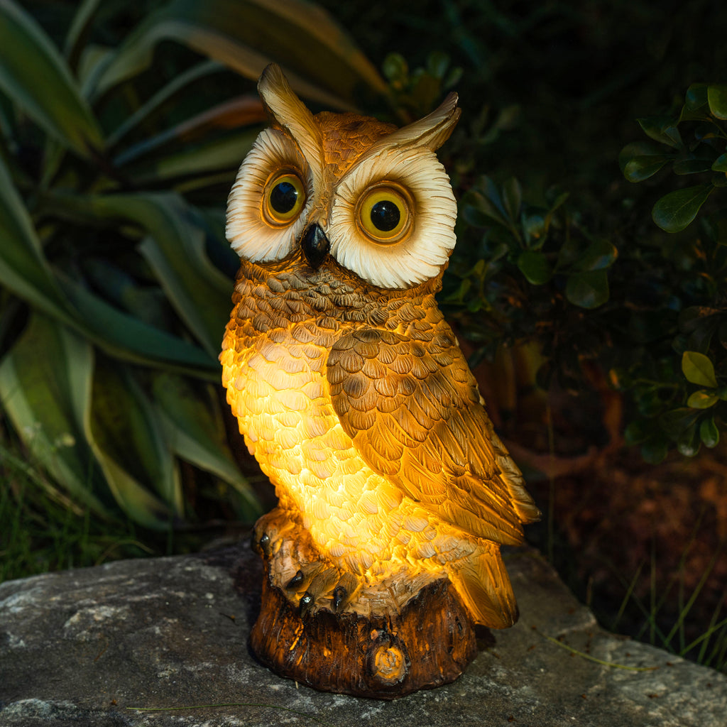 Owl Garden Decor Statue with Solar Light