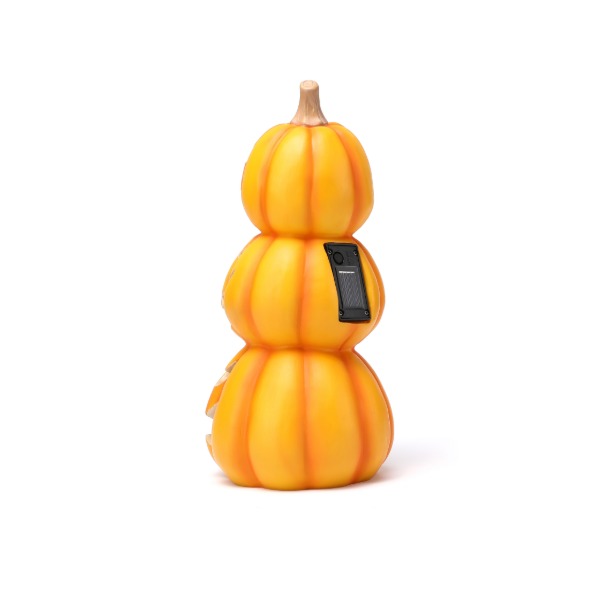 Halloween Stacked Pumpkin Garden Decor Statue with Solar Light 11.8‘’