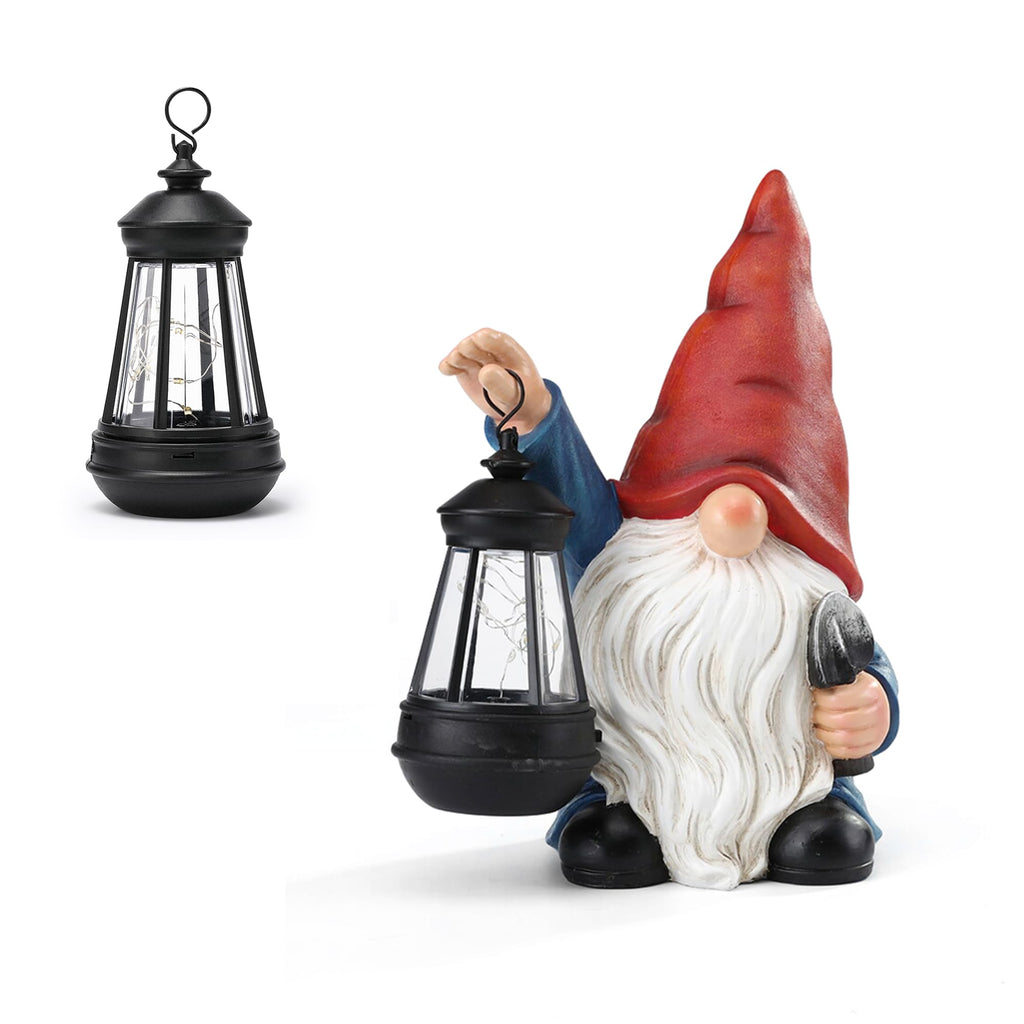 Shavel Garden Gnome Decor Statue with Solar Light