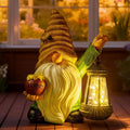 Honey Gnome Garden Decor Statue with Solar Light 12.3‘’