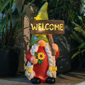 Lady Large Sign Gnome Garden Decor Statue with Solar Light 22‘’