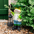 Stand Frog Garden Decor Statue with Solar Light