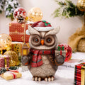 Christmas Owl Garden Decor Statue with Solar Light 9.4‘’