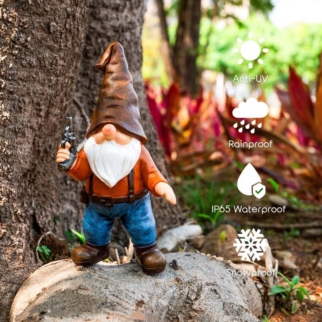 Funny Gun Garden Gnome Statues