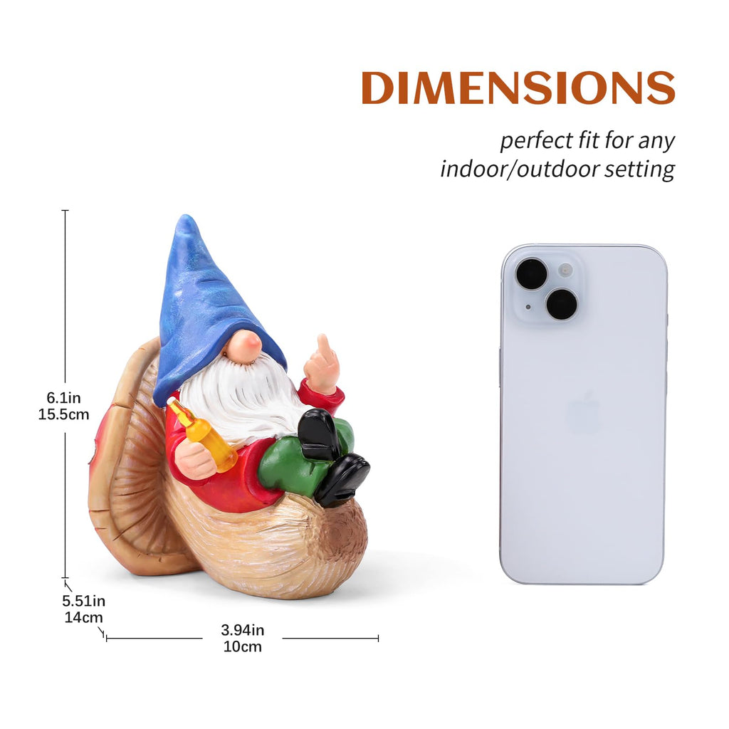 Funny Drunk Cigar Garden Gnome 6.1 & 6.3''
