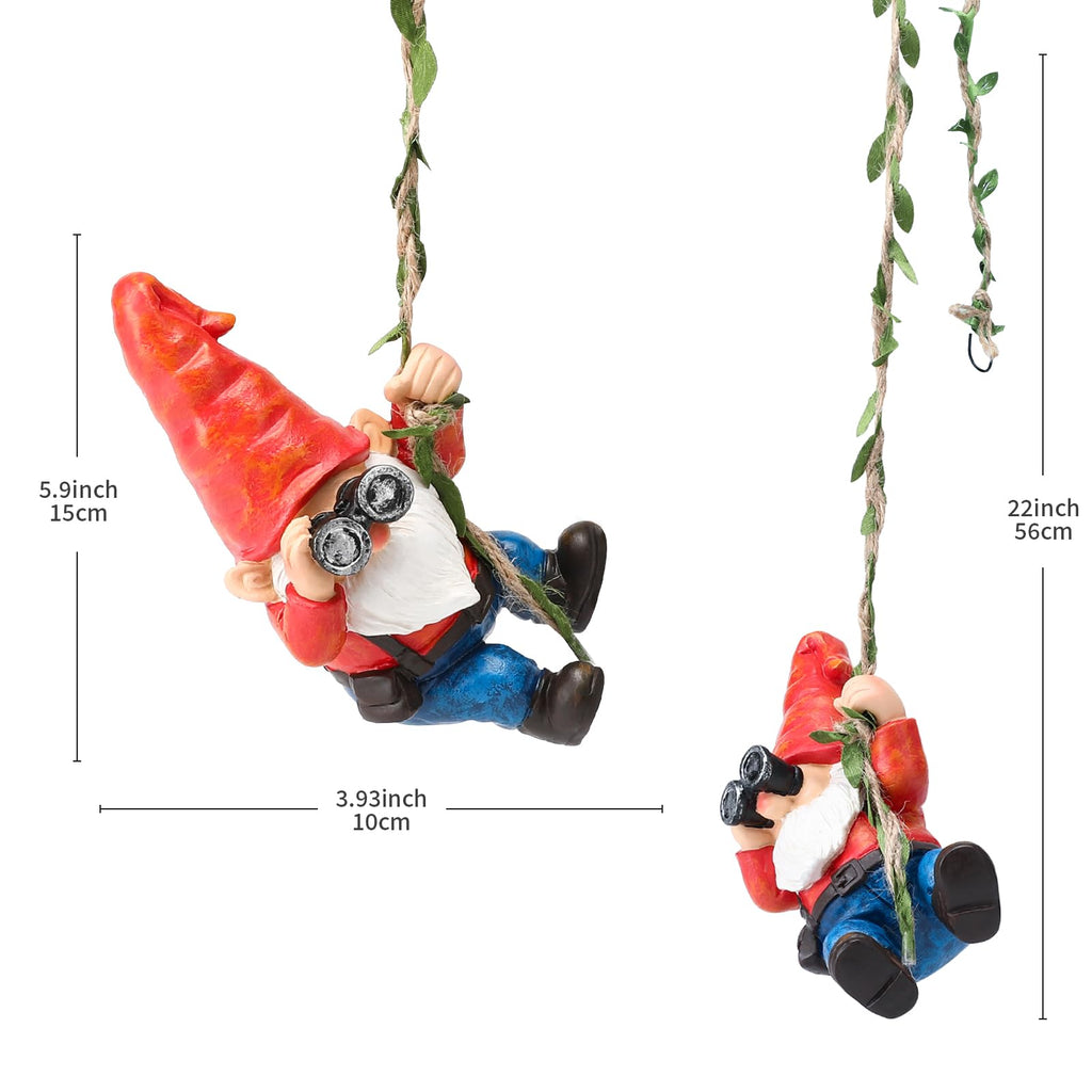 Hanging Gnome Garden Decor Statue with Solar Light