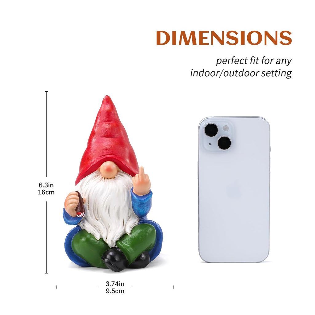 Funny Drunk Cigar Garden Gnome 6.1 & 6.3''