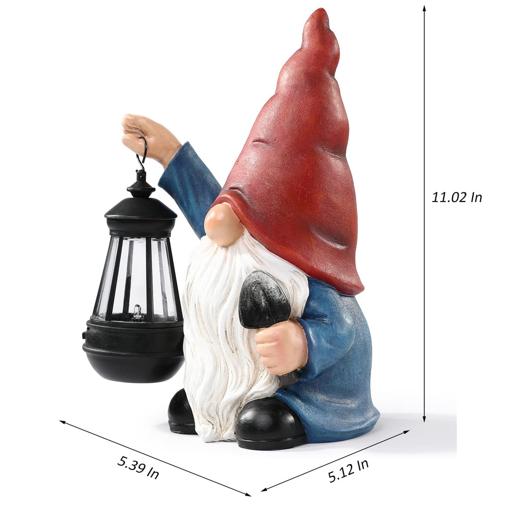 Shavel Garden Gnome Decor Statue with Solar Light