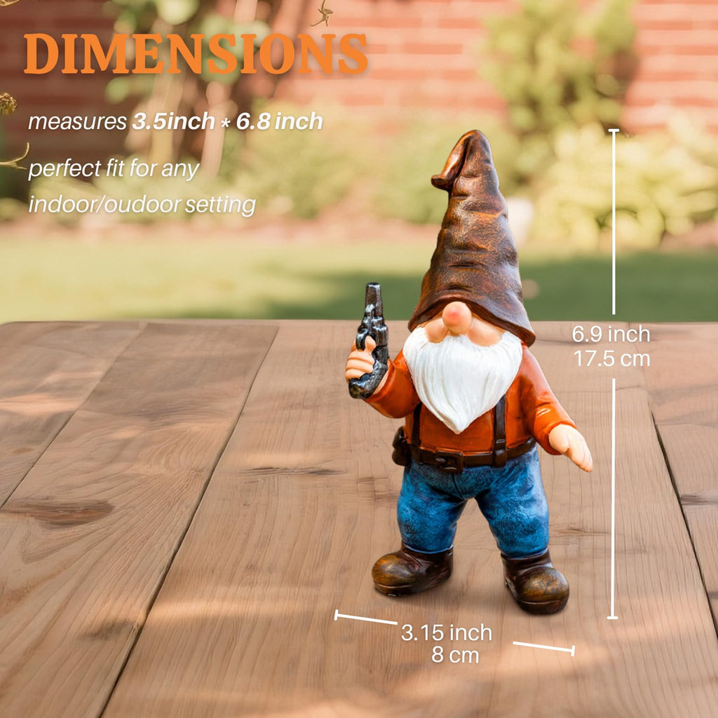 Funny Gun Garden Gnome Statues