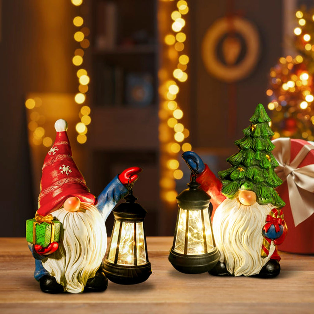 Christmas Gnome Garden Decor Statue with Solar Light 10‘’