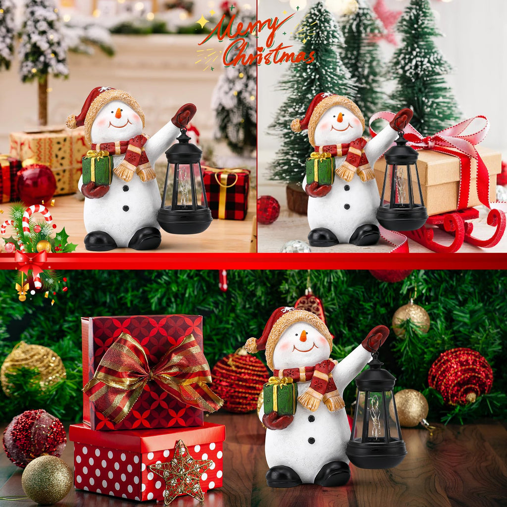 Christmas Snowman Garden Decor Statue with Solar Light