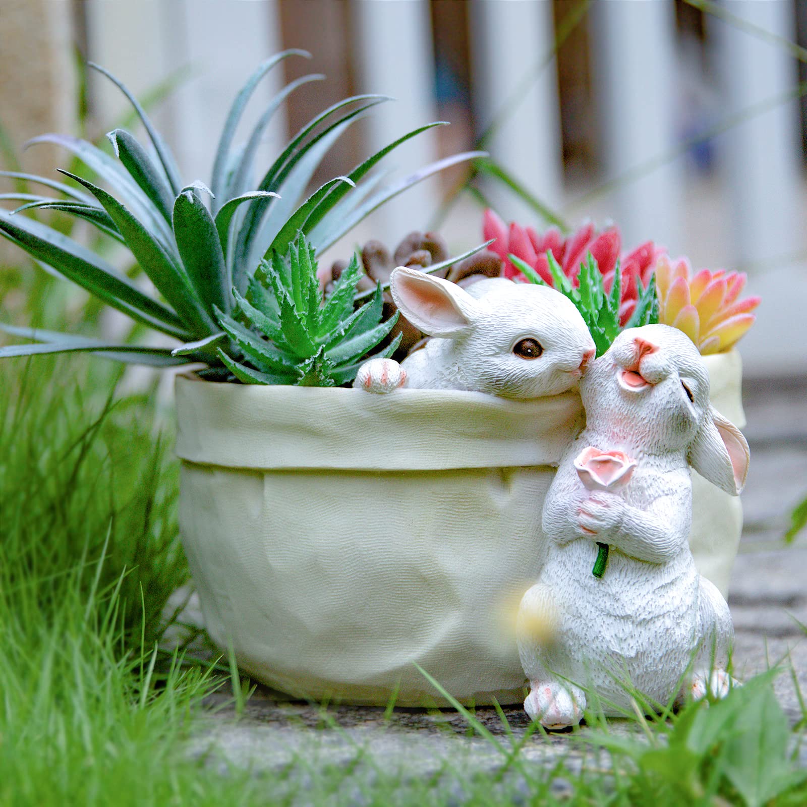 Rabbit Flower Pot Cartoon Garden Decor Pot 5.2'' – WONDHOME