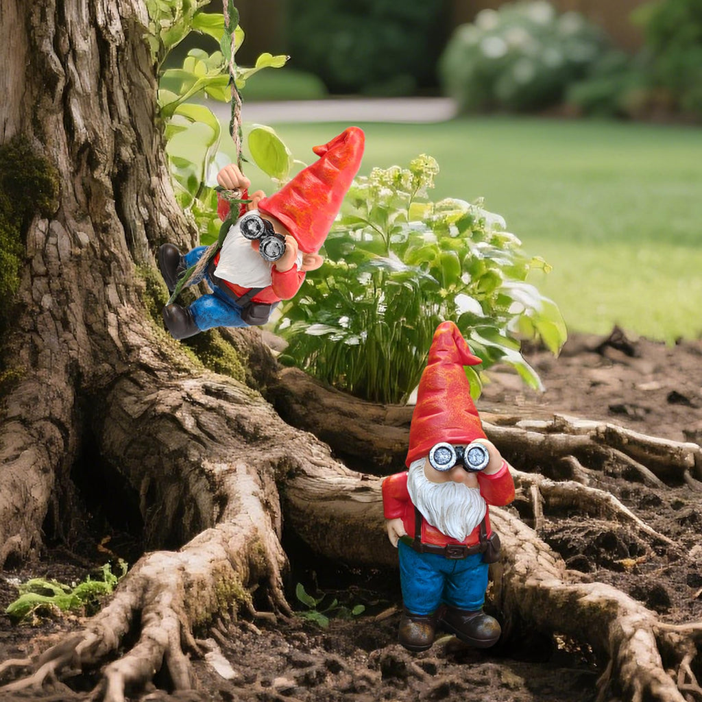 Hanging Gnome Garden Decor Statue with Solar Light