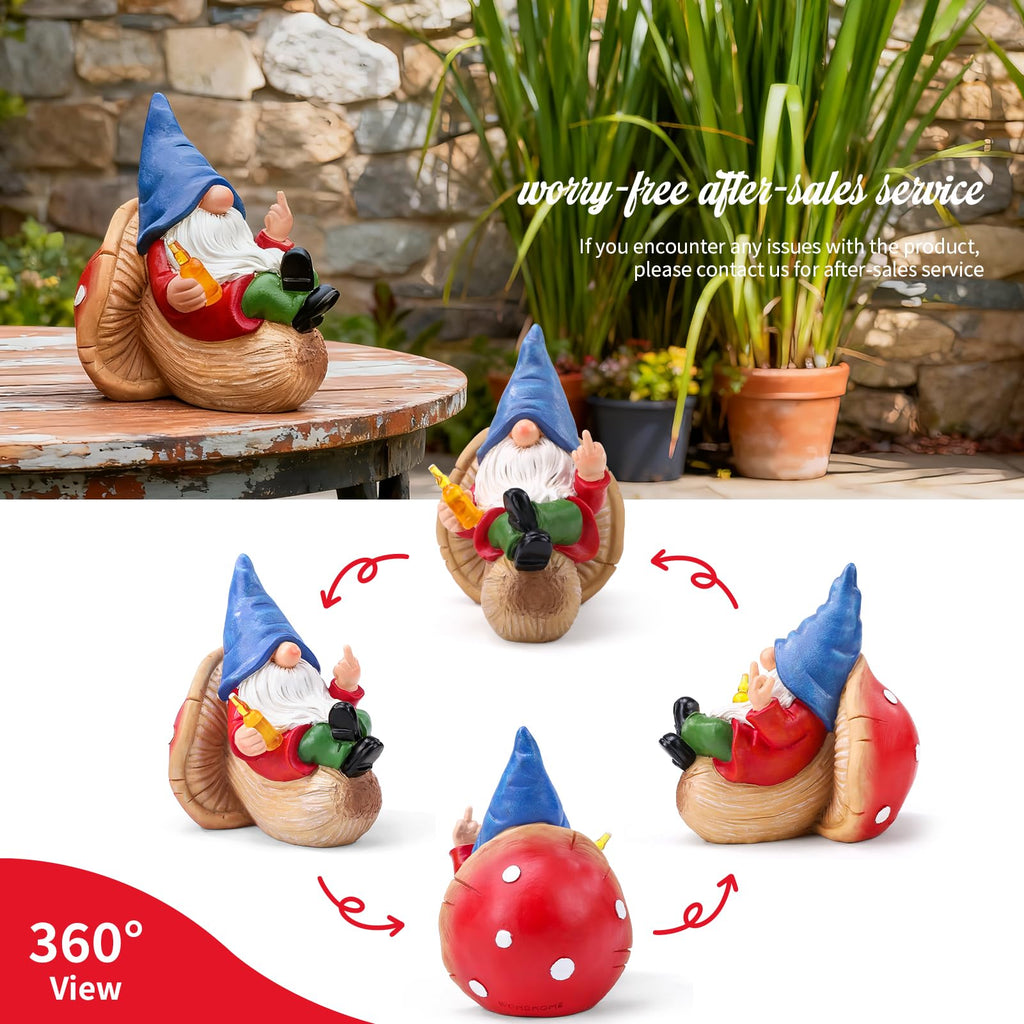 Funny Drunk Cigar Garden Gnome 6.1 & 6.3''